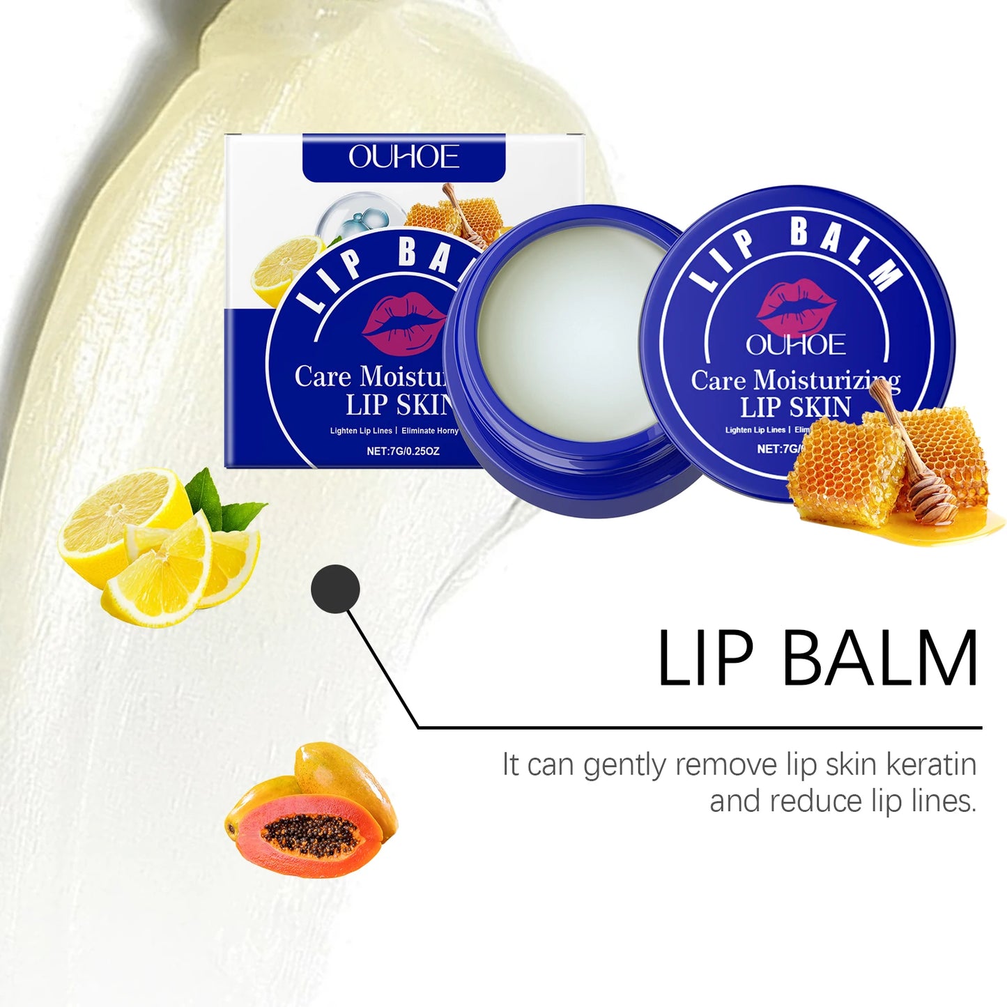 Hydrating Lip Balm Repairs Dry Lips, Soft & Nourishing, Non-Sticky, 7g