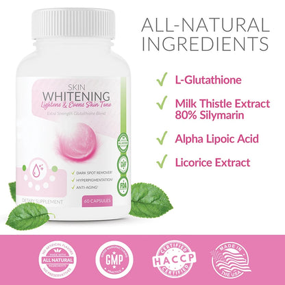 Glutathione 90,000mg Capsules – Skin Brightening & Anti-Aging, 120ct