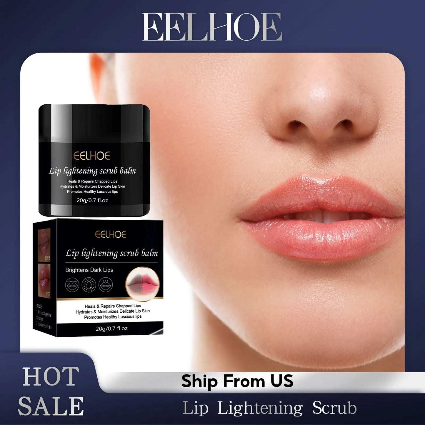 Lip Lightening Scrub Balm Exfoliating and Moisturizing Care, 20g