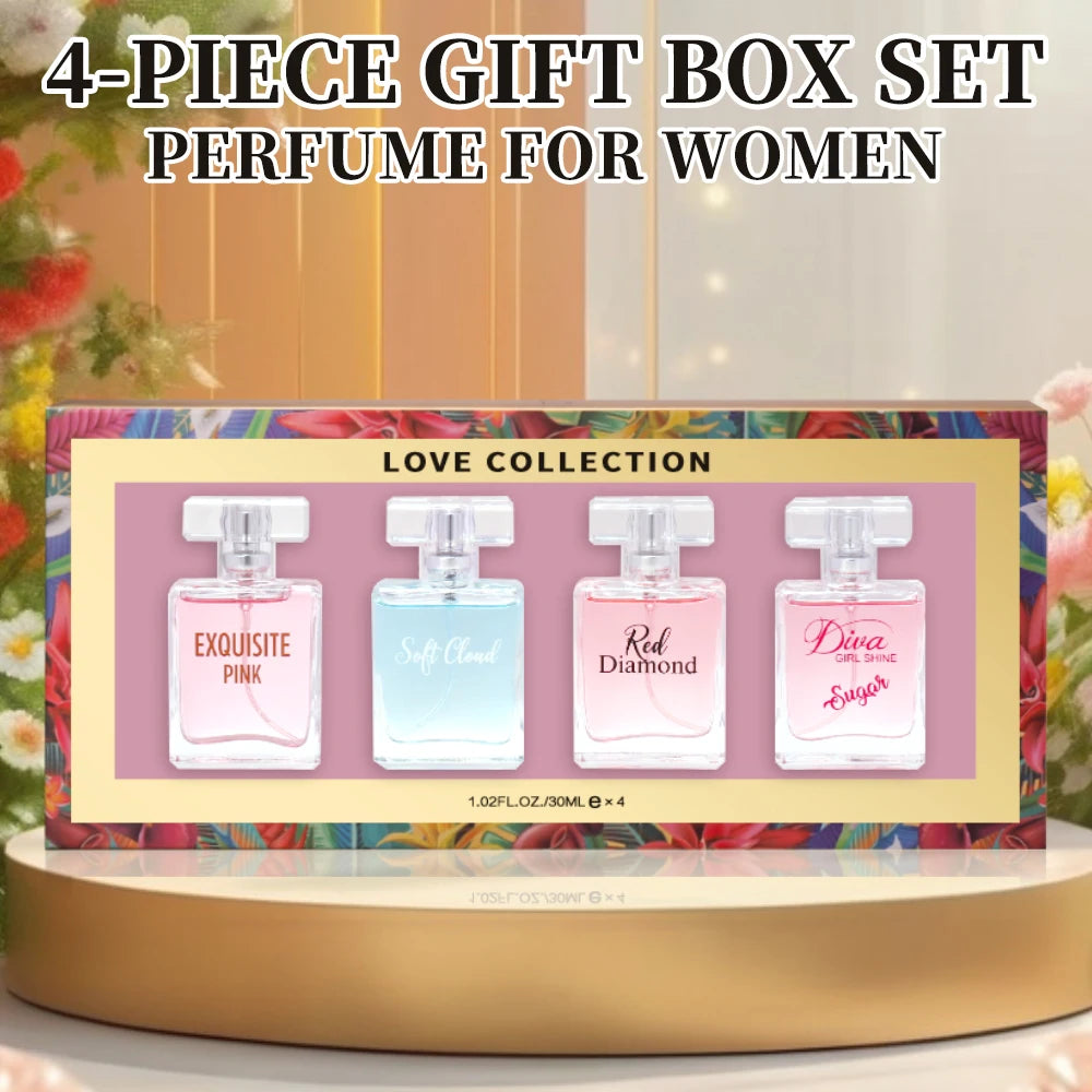 Victoria's Secret Love Collection 4-Piece Perfume Gift Set, and Elegant Long-Lasting