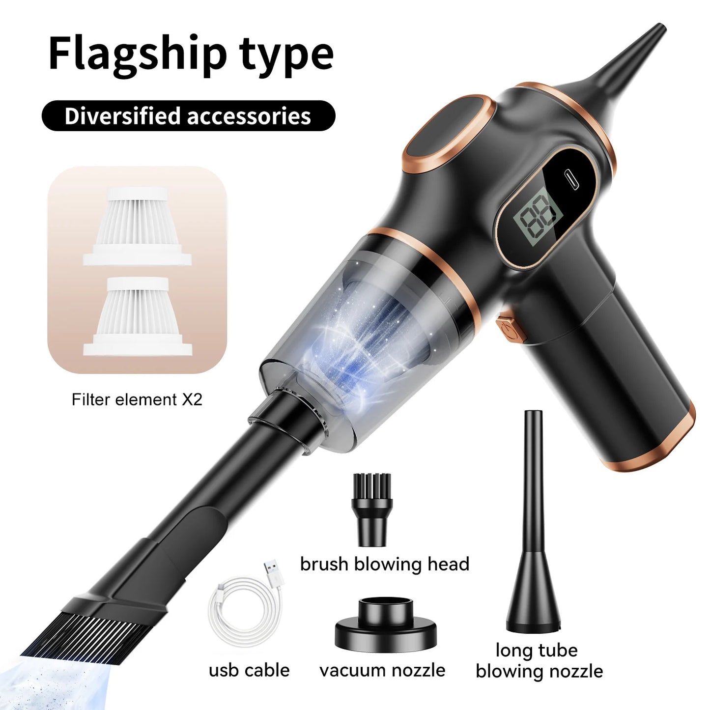 Portable Wireless Car & Home Vacuum Cleaner – High-Power Mini Cleaner for Sofa, Carpet & Office