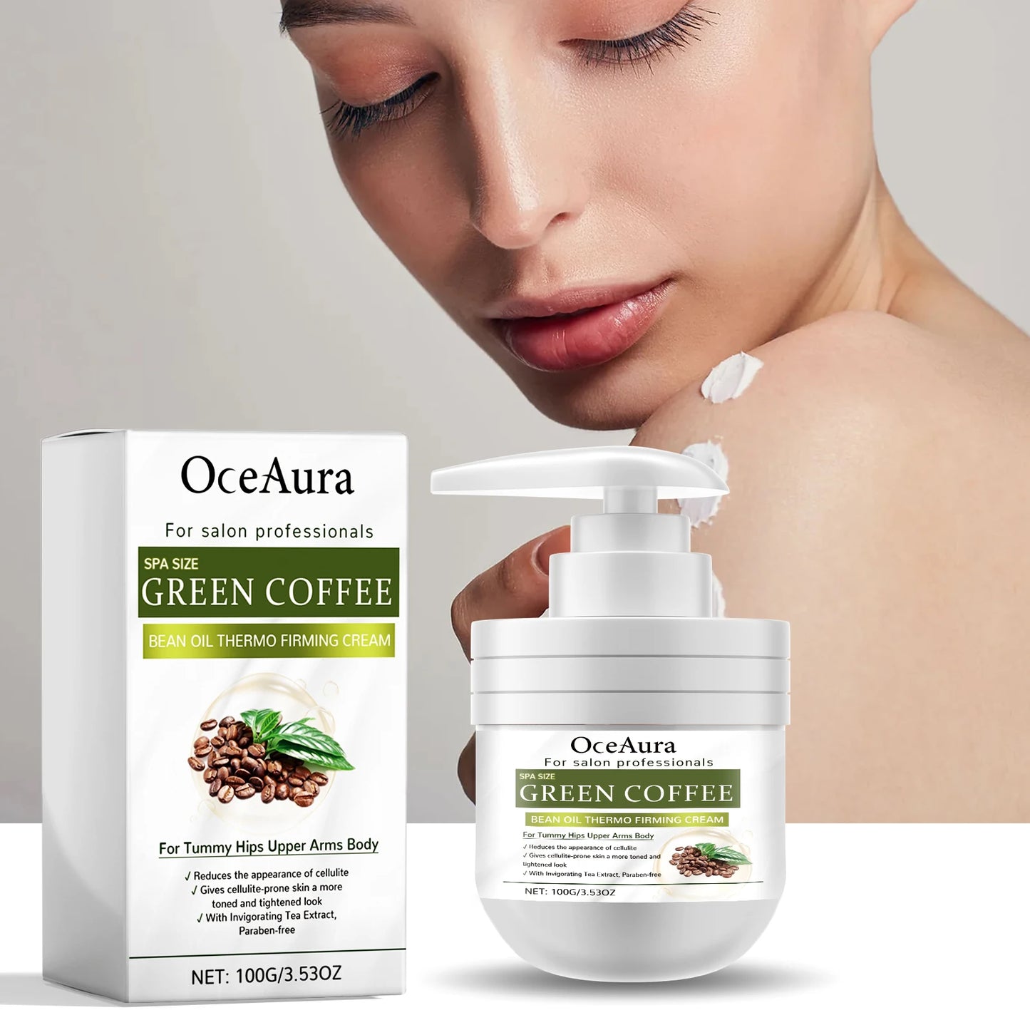OceAura Thermo Firming Cream Cellulite Reduction, Skin Tightening & Contouring, 100g
