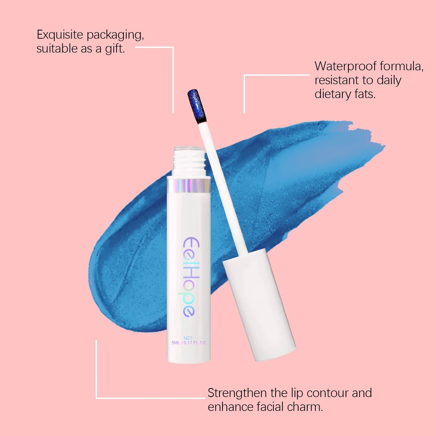 EELHOE Peel-Off Matte Lipstick Long-Lasting, Smudge-Proof, Vibrant Color