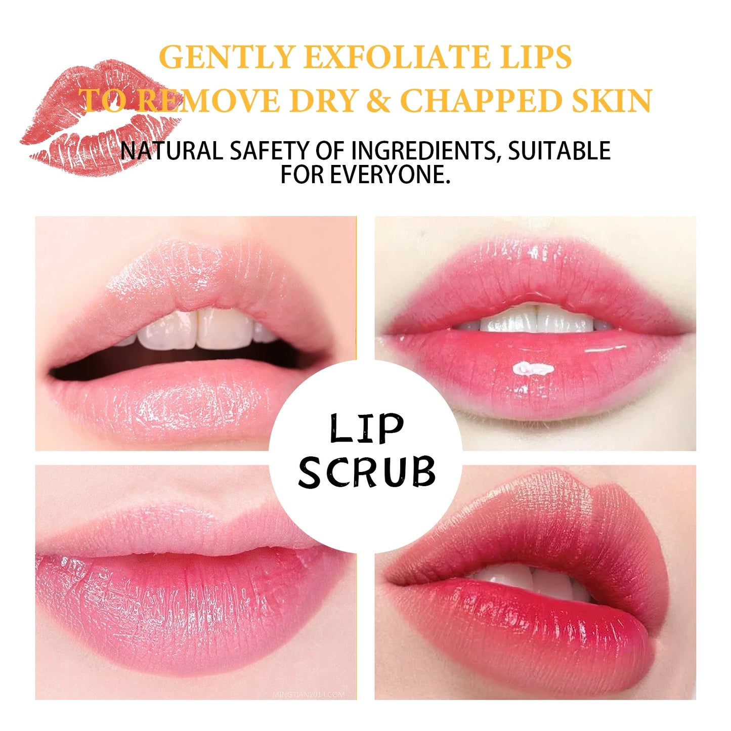 EELHOE Lip Scrub Orange Exfoliating, Moisturizing and Nourishing Care, 30g