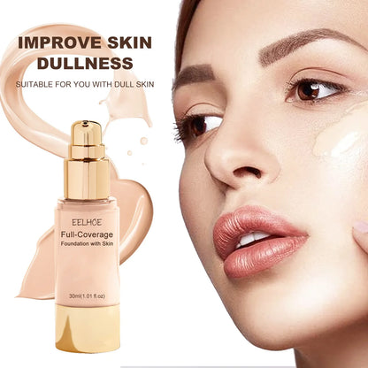 Oil-Control Liquid Concealer Foundation 30ml High Coverage & Hydrating