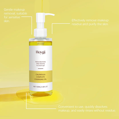 Hoygi Calendula Cleansing Oil Gentle Makeup Remover and Hydrating Cleanser, 100ml