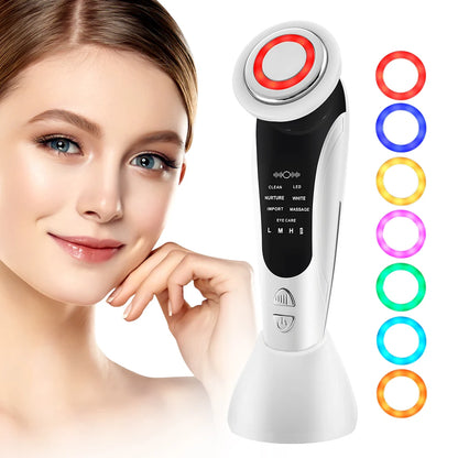 New 7-in-1 EMS Face Lift Device LED Light Heated Massager for Skin Tightening and Wrinkles