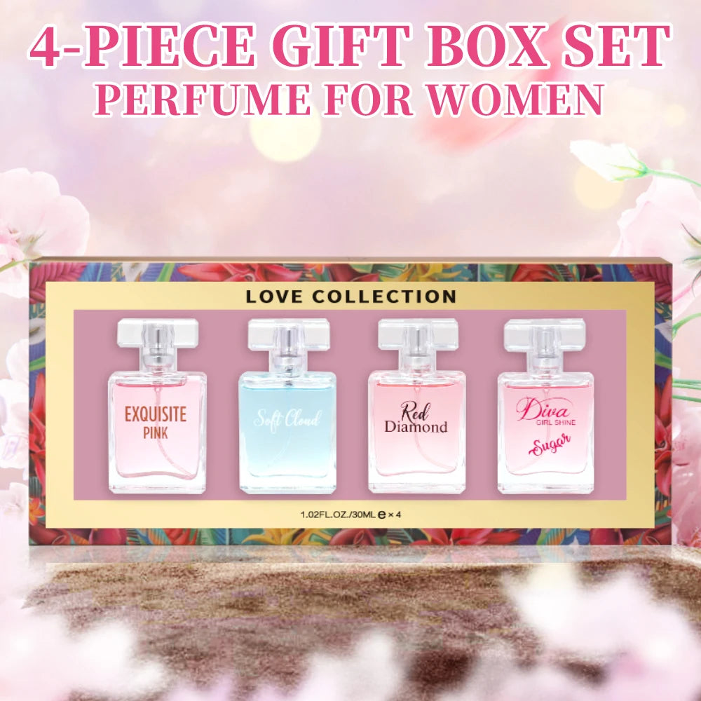 Victoria's Secret Love Collection 4-Piece Perfume Gift Set, and Elegant Long-Lasting