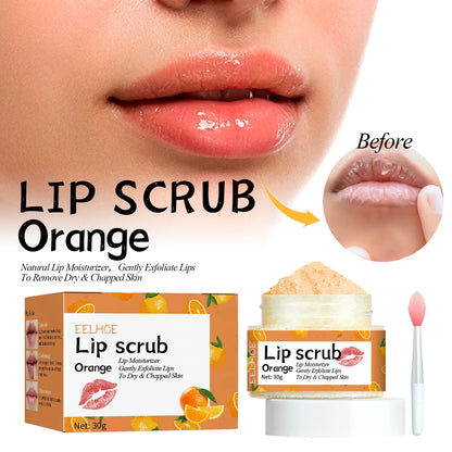 EELHOE Lip Scrub Orange Exfoliating, Moisturizing and Nourishing Care, 30g