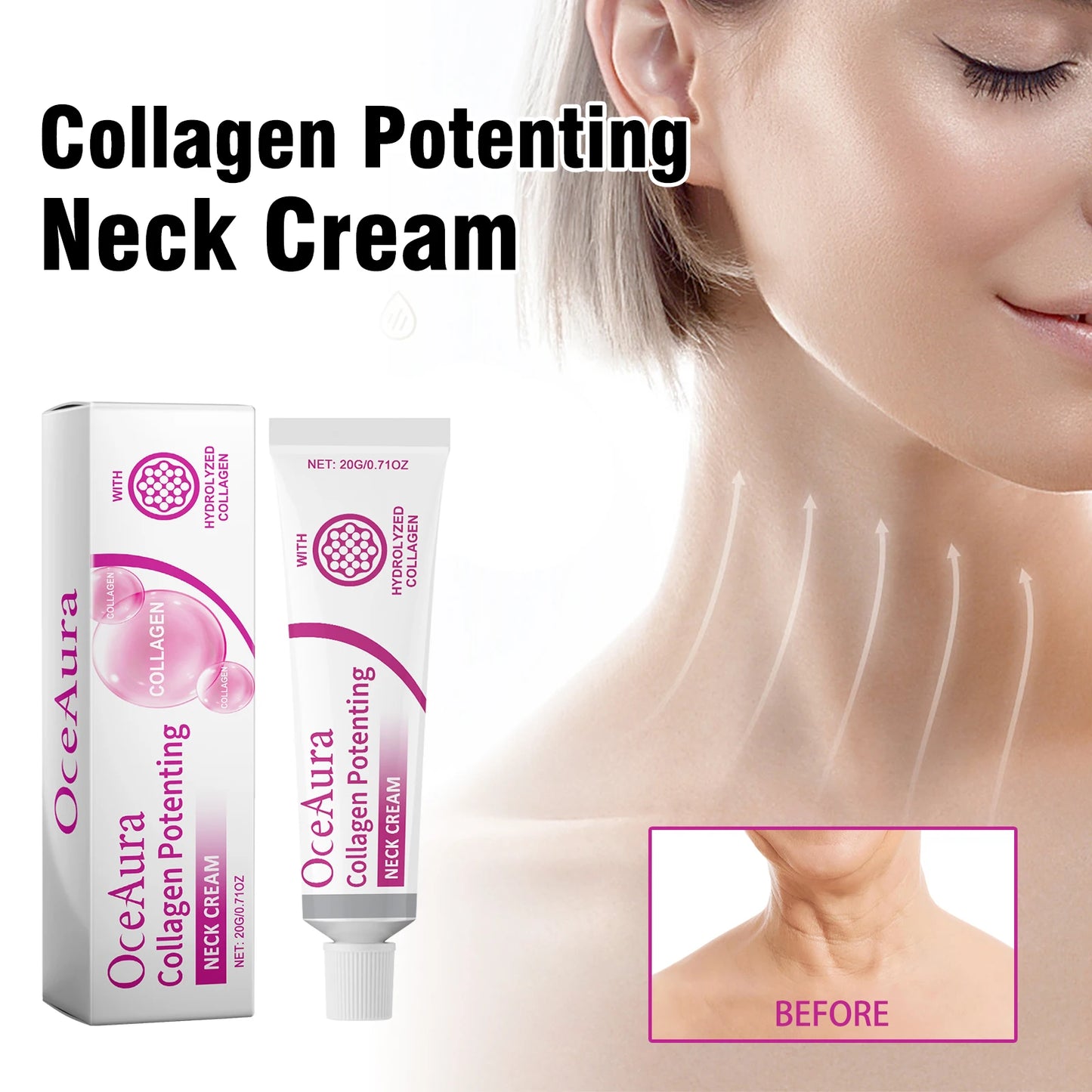 Neck Firming Cream – Collagen & Hyaluronic Acid, Anti-Wrinkle & Hydrating