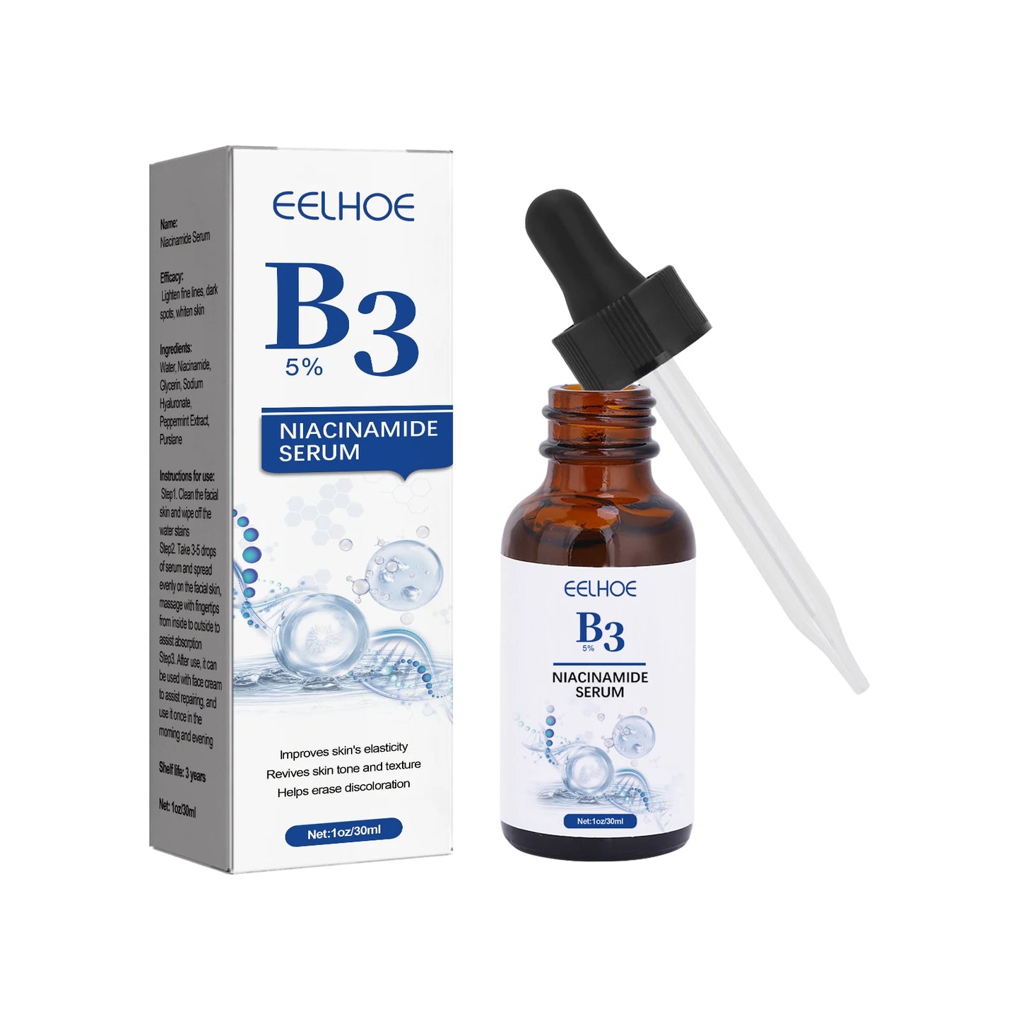 B3 Niacinamide Brighten Face Serum Dark Spot Fading, Anti-Aging, Pore Minimizing, Hydrating