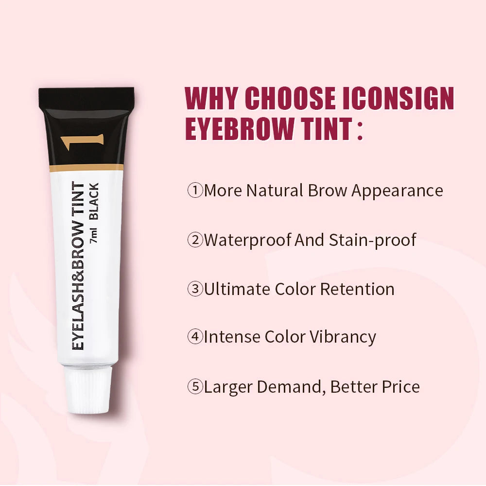 ICONSIGN Eyelash & Eyebrow Tint Long-Lasting Color, 4–6 Weeks, 7ml