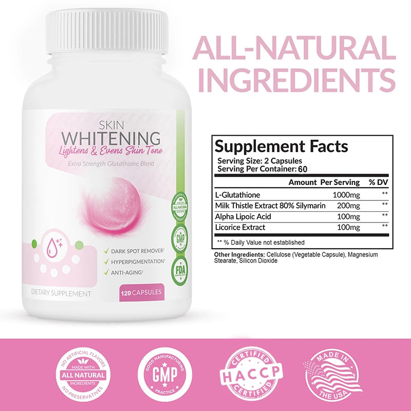 Glutathione 90,000mg Capsules – Skin Brightening & Anti-Aging, 120ct