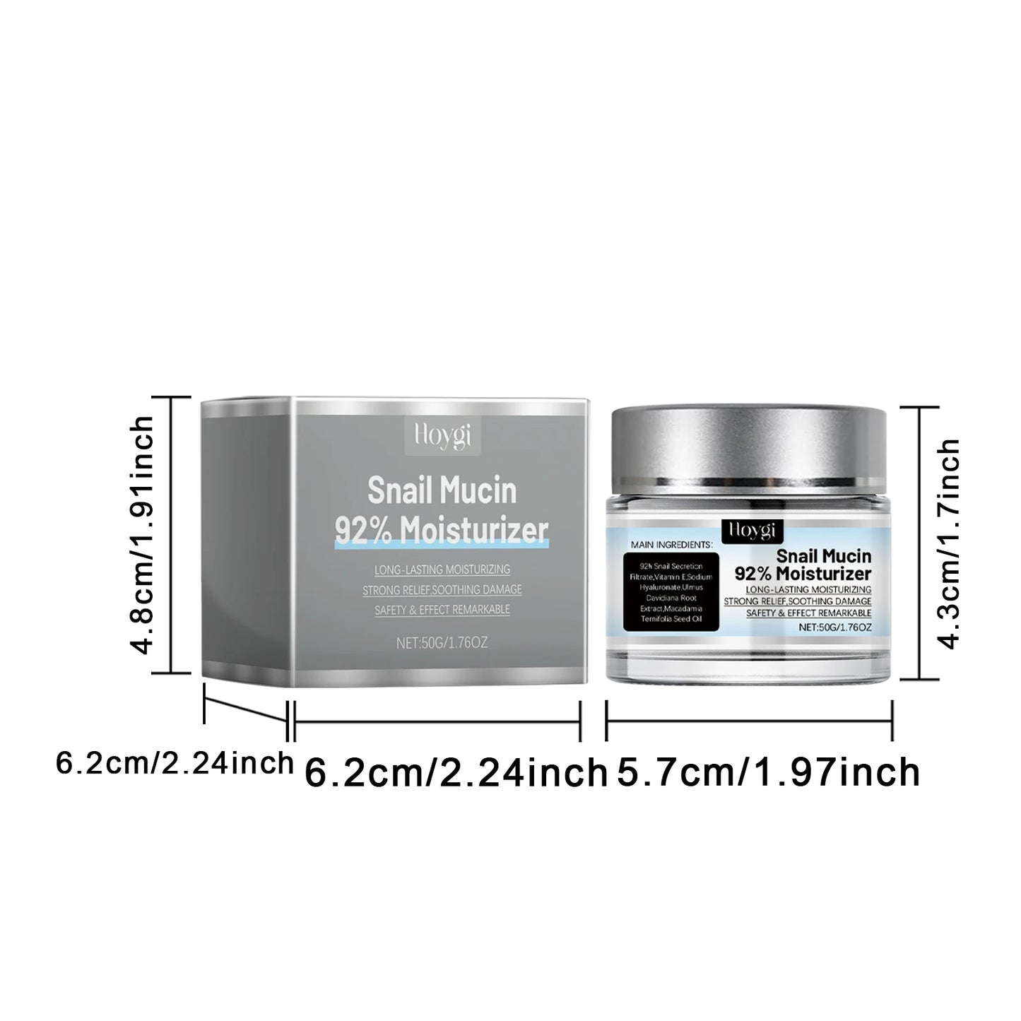 Hoygi Snail Essence Gel Cream – Deep Hydration, Pore Care & Skin Repair (50g)