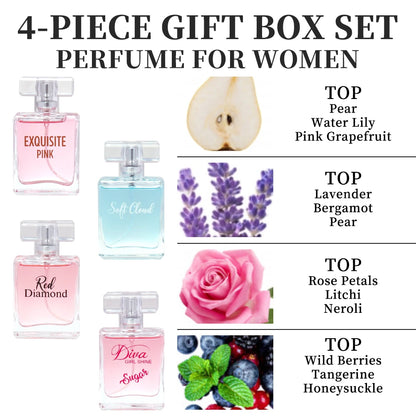 Victoria's Secret Love Collection 4-Piece Perfume Gift Set, and Elegant Long-Lasting