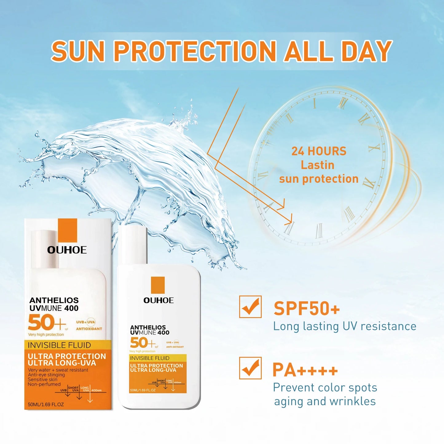 SPF 50+ Sunscreen – Invisible, Waterproof & Hydrating (50ml)