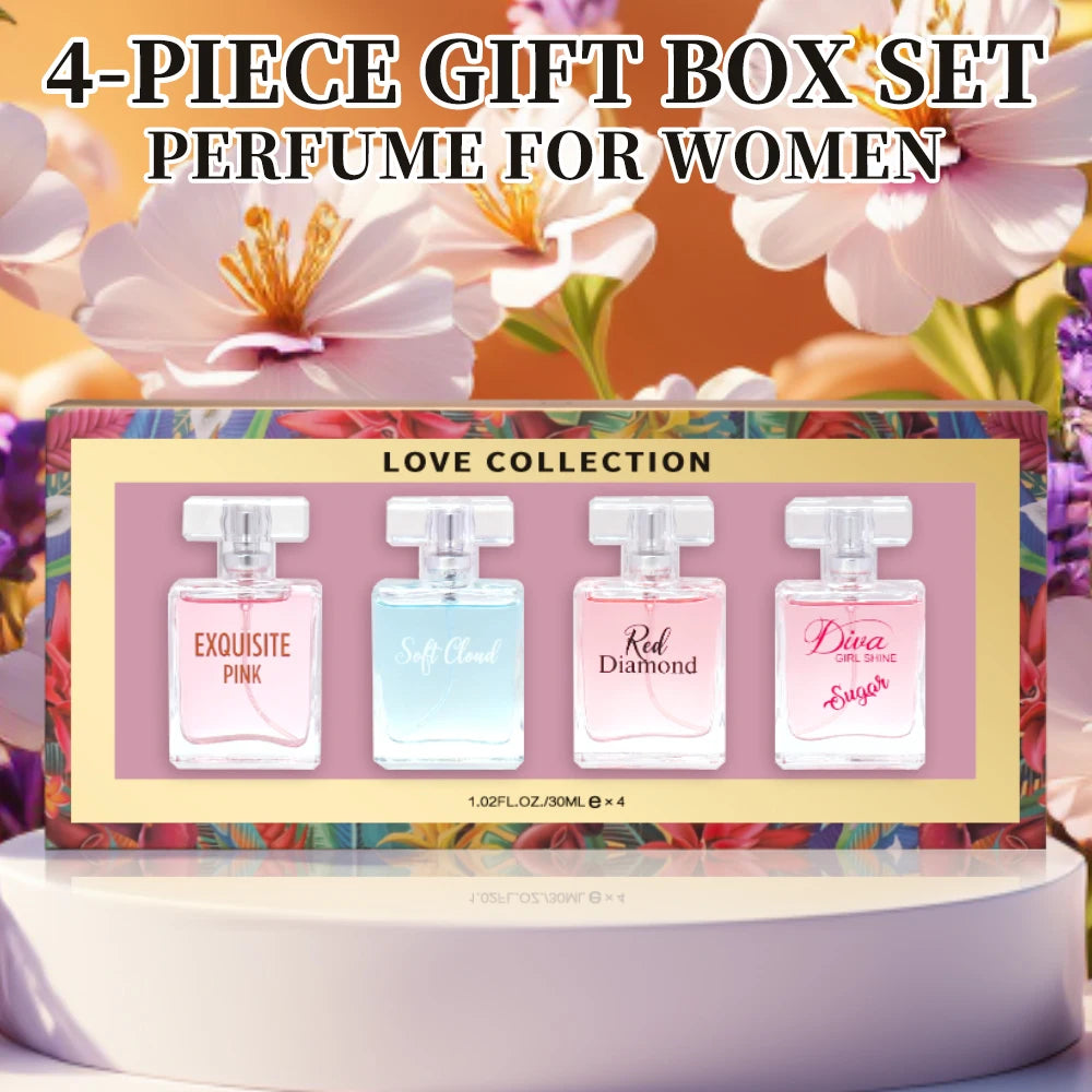 Victoria's Secret Love Collection 4-Piece Perfume Gift Set, and Elegant Long-Lasting