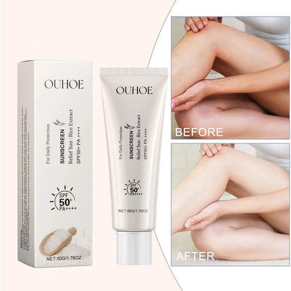 OUHOE Relief Sun Rice SPF50+ High Protection, Hydrating and Lightweight, 50g