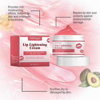 EelHope Lightening Lip Cream Moisturize, Repairing and with Hydrating Care, 30g