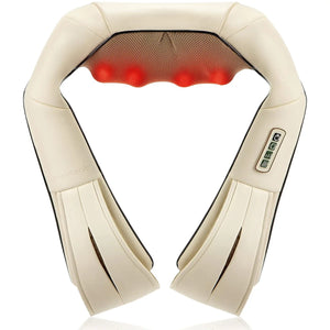 Nekteck Shiatsu Neck & Back Massager with Heat – Deep Tissue 3D Kneading