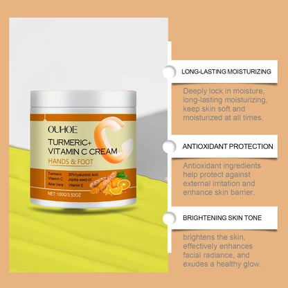 OUHOE Turmeric and Vitamin C Cream Brighten, Nourishing and Hydrating, 100g